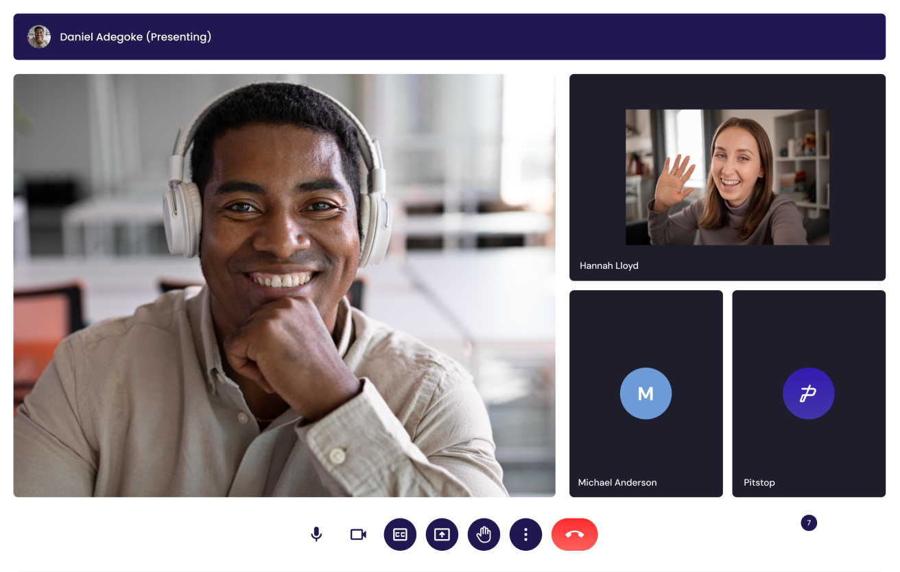 Pitstop bot in a live sales video call